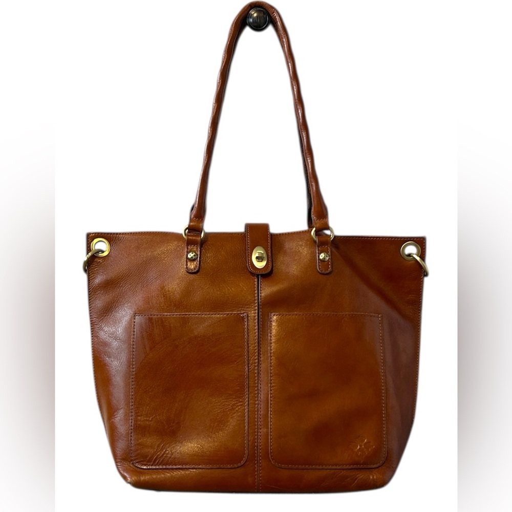 Patricia Nash Heritage Marseille Grommet Leather Tote - Cognac Brown